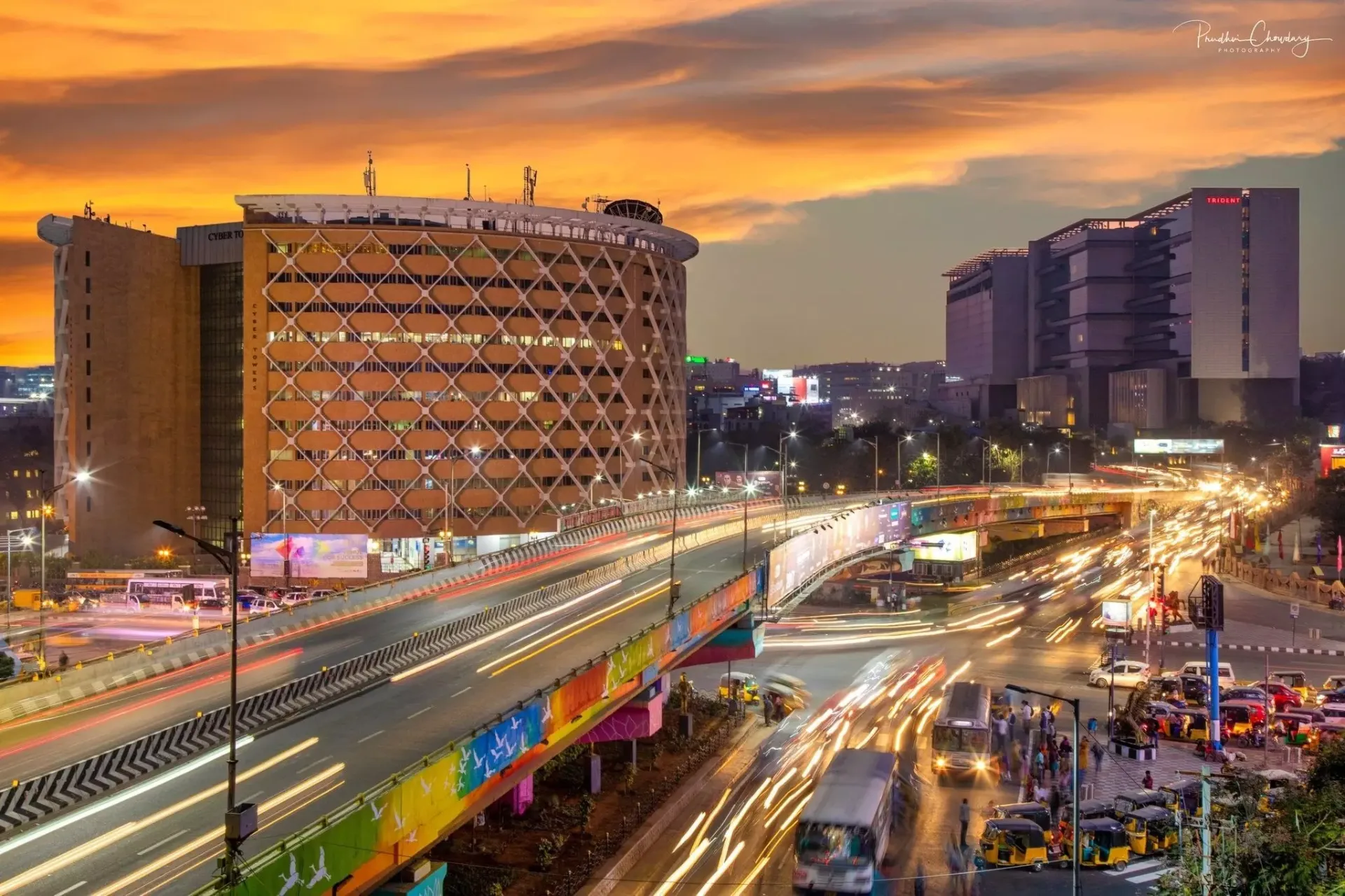 Hyderabad skyline at dusk