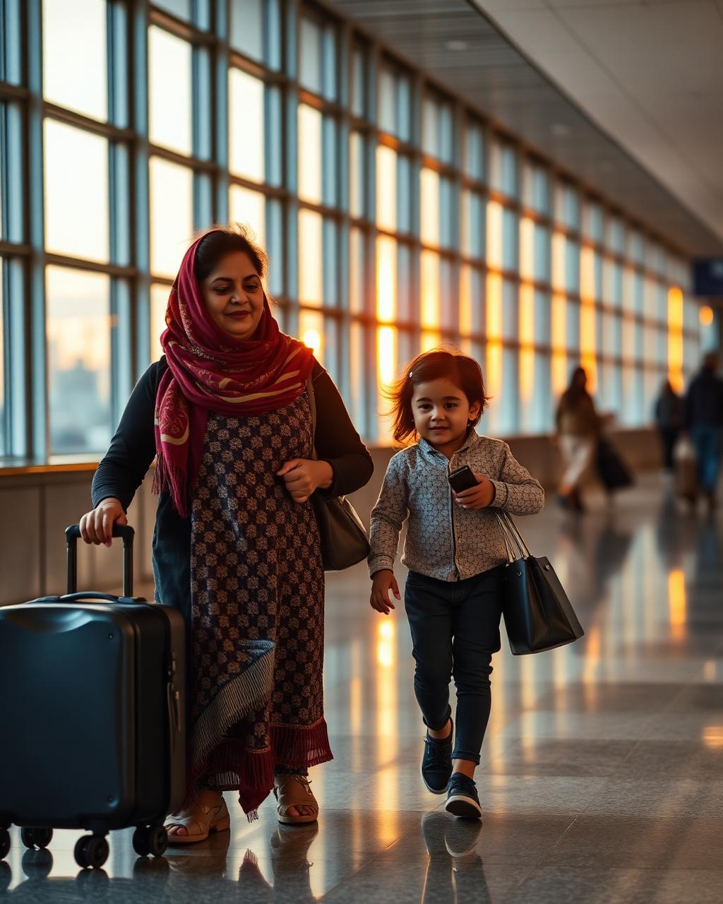 A family arriving home